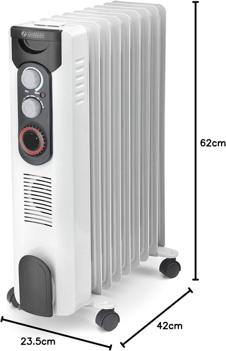 Olimpia Splendid 99617 Caldorad 9TT Ölradiator Elektroheizung 2000 + 400 W mit Turbo und Timer-Funkt