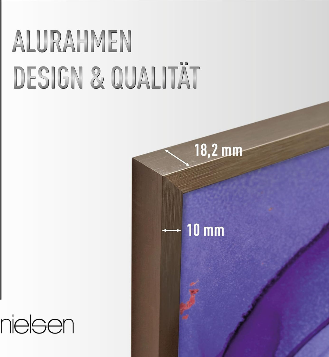 nielsen Aluminium Bilderrahmen C2, 50x60 cm, Struktur Walnuss Matt 50 x 60 cm Struktur Walnuss Matt,