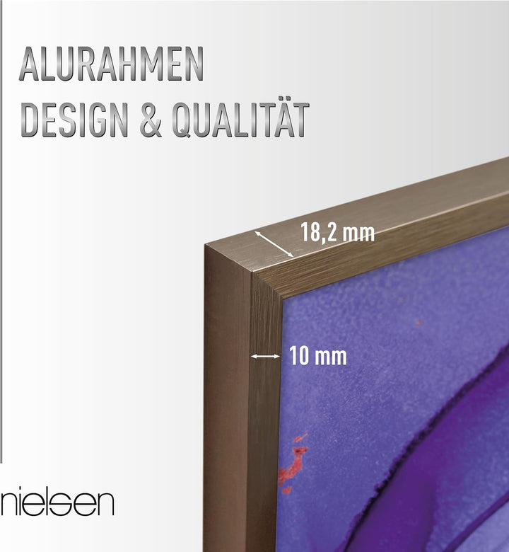 nielsen Aluminium Bilderrahmen C2, 50x60 cm, Struktur Walnuss Matt 50 x 60 cm Struktur Walnuss Matt,