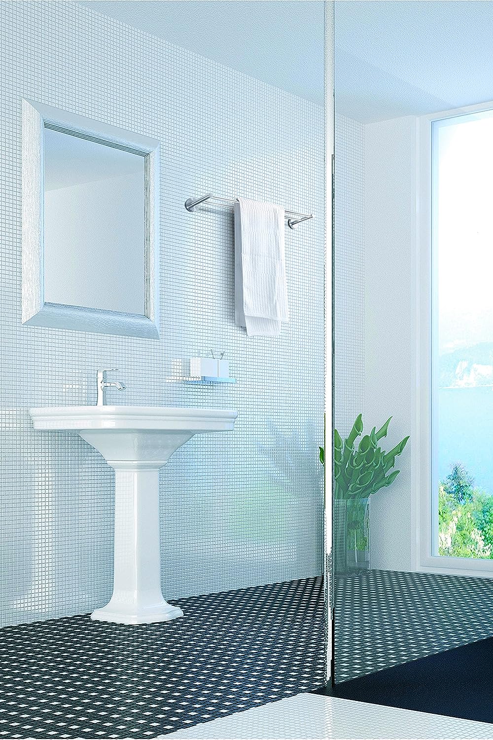 Ambrosya BZAAQ01 Handtuchhaken, Edelstahl (Gebürstet), Silber, Einheitsgroesse, Edelstahl