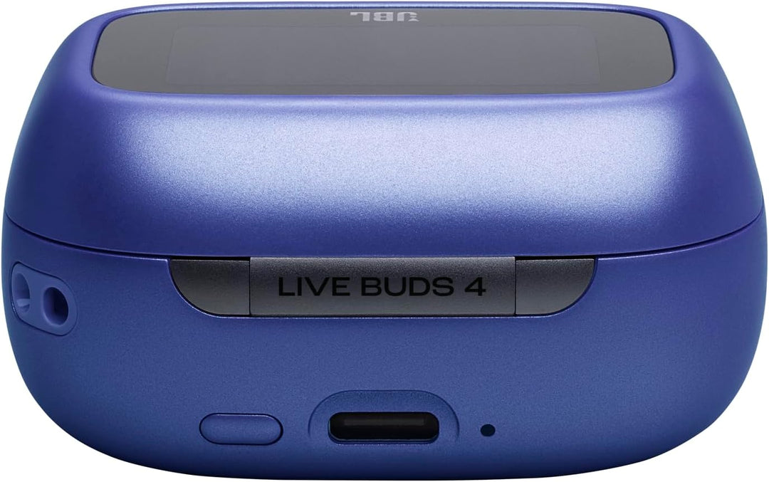 JBL Live Buds 4, Kabellose Noise-Cancelling-Ohrhörer, Blau | Hi-Res Audio, Smart Charging Case, Blue