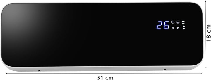 Lehmann LHOHH-2013A Wandheizlüfter mit 2 Leistungsstufen 1000/2000 W | Wand Heizlüfter mit Wi-Fi, Fe