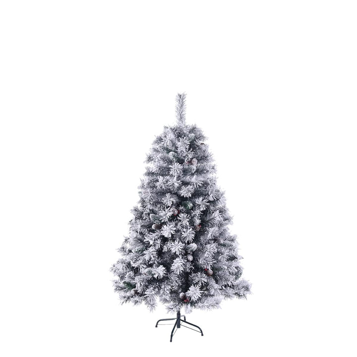 SVITA Künstlicher Weihnachtsbaum 150cm Weiss klappbar mit 371 Zweig-Spitzen inkl. Metall Ständer Chr