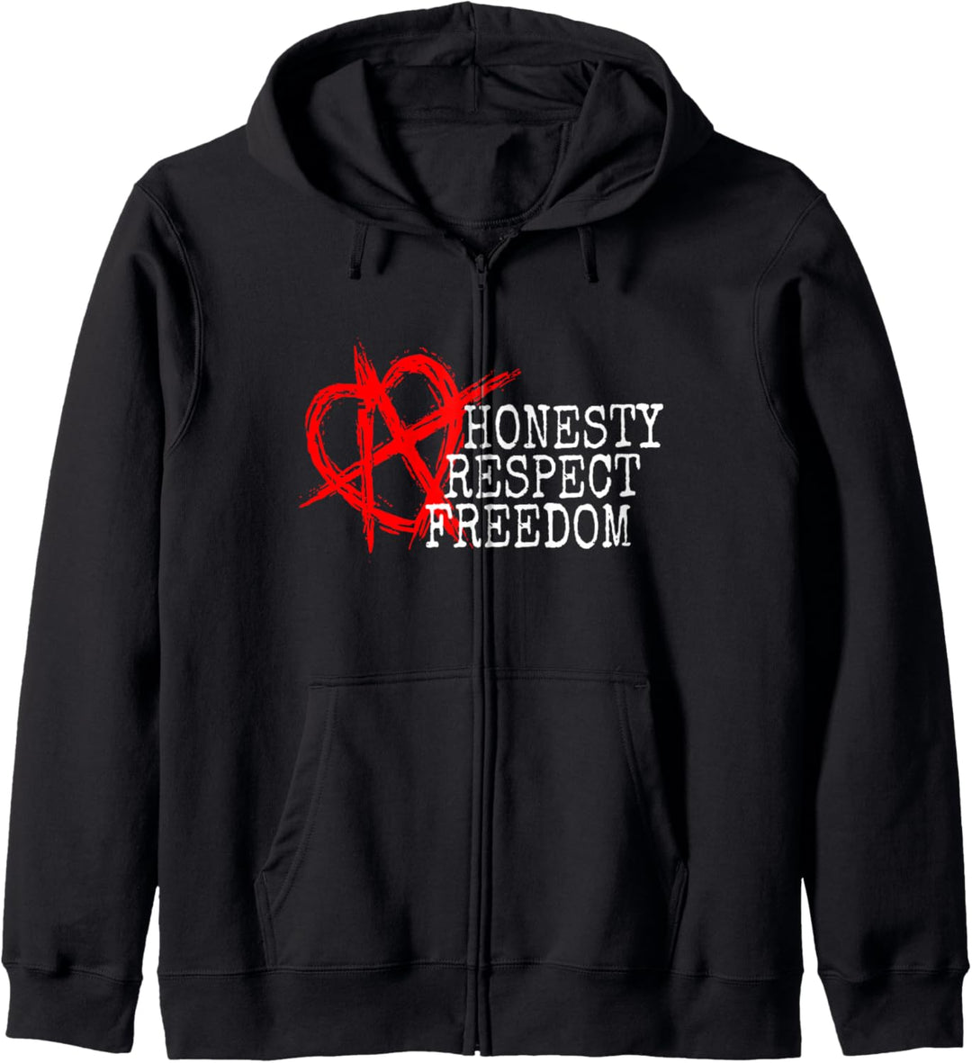 Beziehungsanarchie Spruch Honesty Respect Freedom RA Liebe Kapuzenjacke
