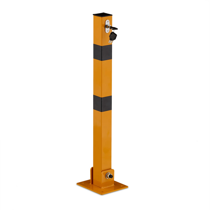 Relaxdays Absperrpfosten, klappbar, Stahl, Parkplatz Absperrung, H: 65 cm, abschliessbar, Parkpfoste