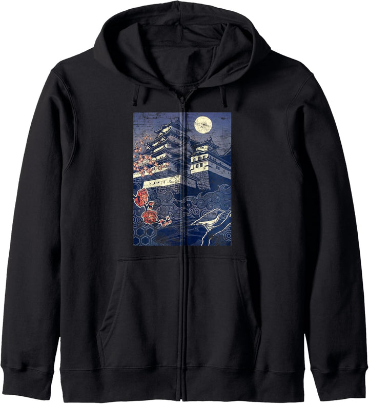 Japanese Castle Temple Anime Japan Vintage Retro Aesthetic Kapuzenjacke