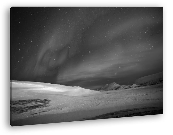 deyoli Polarlichter über dem nordischen EIS Effekt: Schwarz/Weiss Format: 120x80 als Leinwand, Motiv
