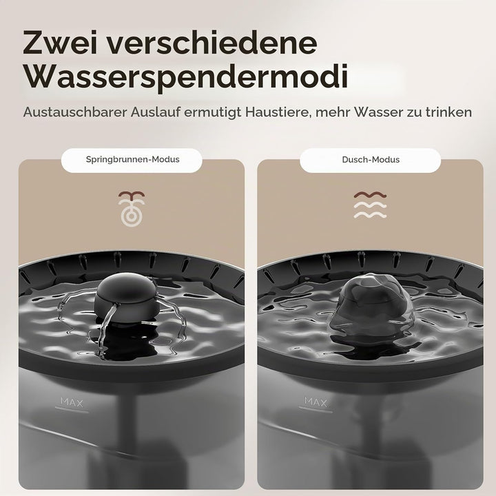 IMIPAW Katzenbrunnen für Katze, 3L Trinkbrunnen für Katzen, Super Silent, Durchsichtiger Wassertank