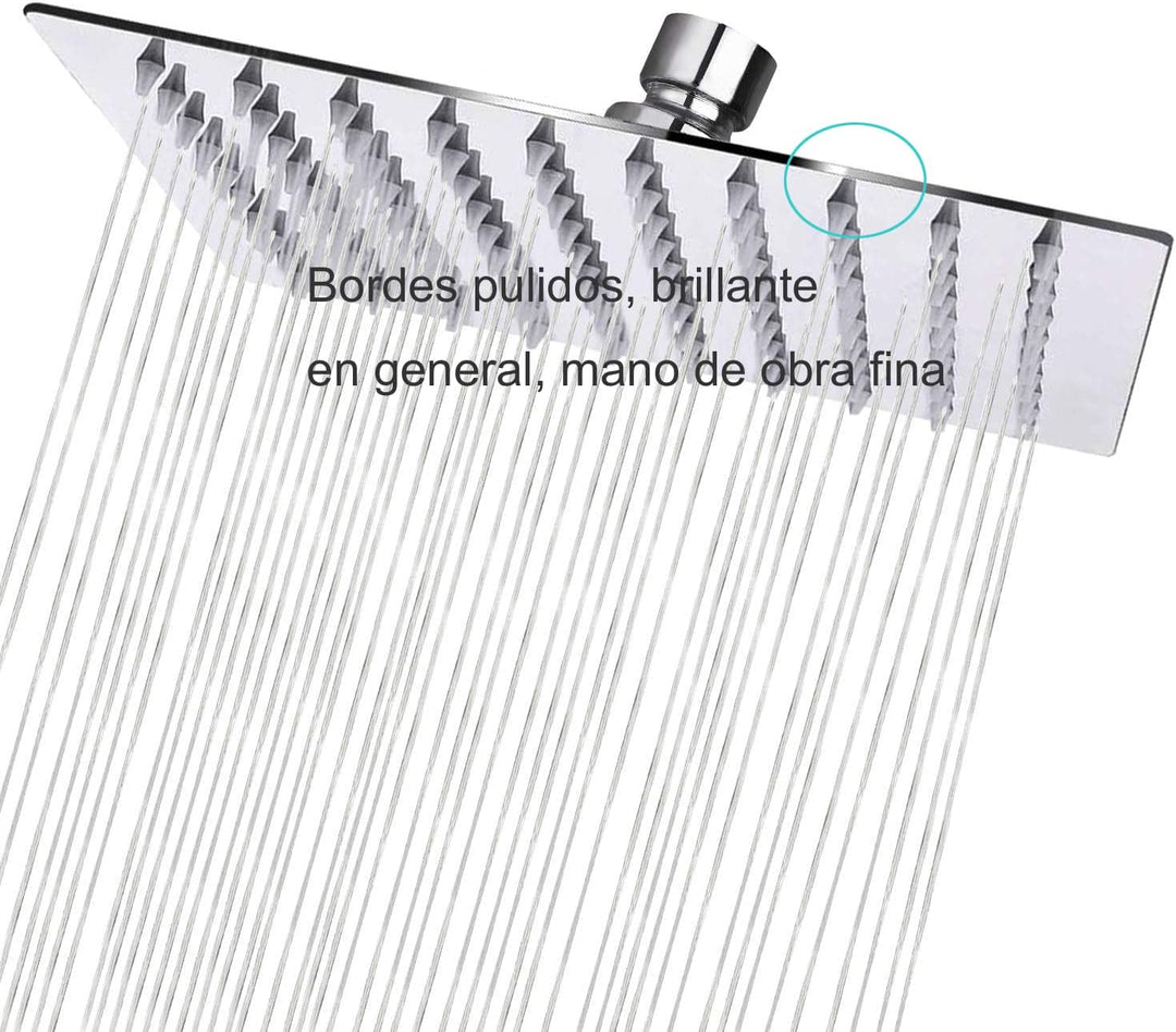 10 Zoll(25x25cm) Regendusche Duschkopf Edelstahl AISI304 Regenbrause Anti-Kalk-Düsen Duschkopf Regen