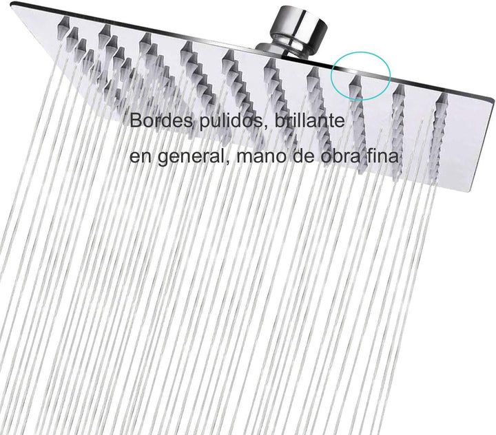 10 Zoll(25x25cm) Regendusche Duschkopf Edelstahl AISI304 Regenbrause Anti-Kalk-Düsen Duschkopf Regen