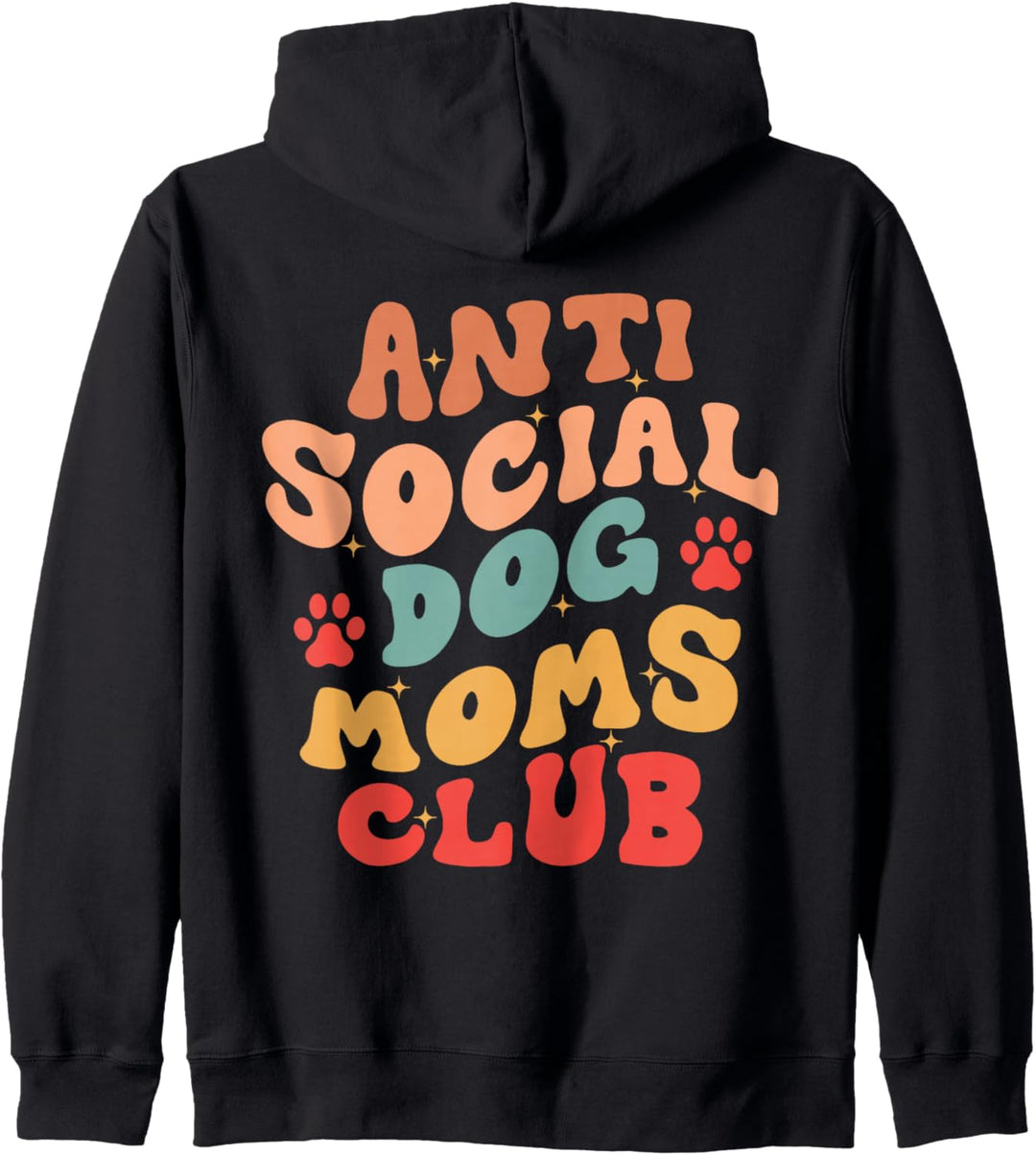 Anti Social Dog Moms Club Lustige Hundebekleidung Retro Groovy Kapuzenjacke