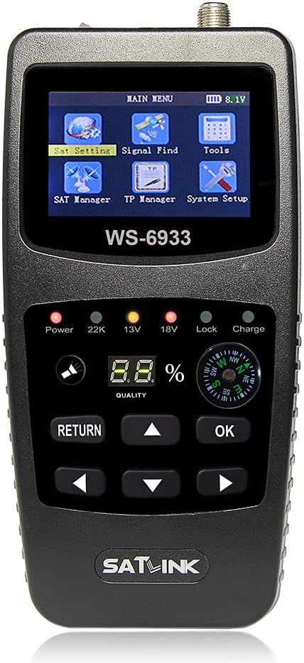 Satlink WS-6933 Camping Satfinder HD DVB-S + DVB-S2 8PSK SAT Messgerät EU Single, Single