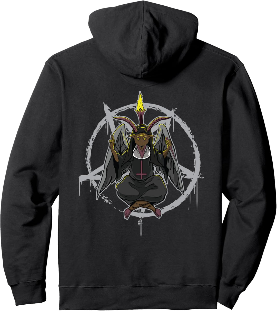 Pentagram Baphomet Satanic Hail Satan Occult Men Women Gift Pullover Hoodie