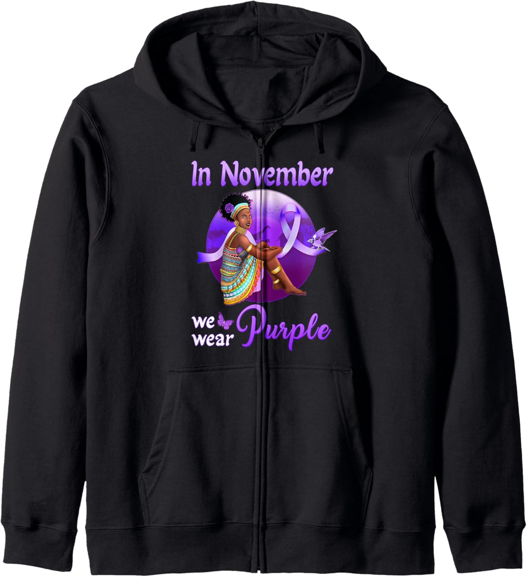 In November We Wear Purple Ribbon Pancreatic Cancer Survivor Kapuzenjacke