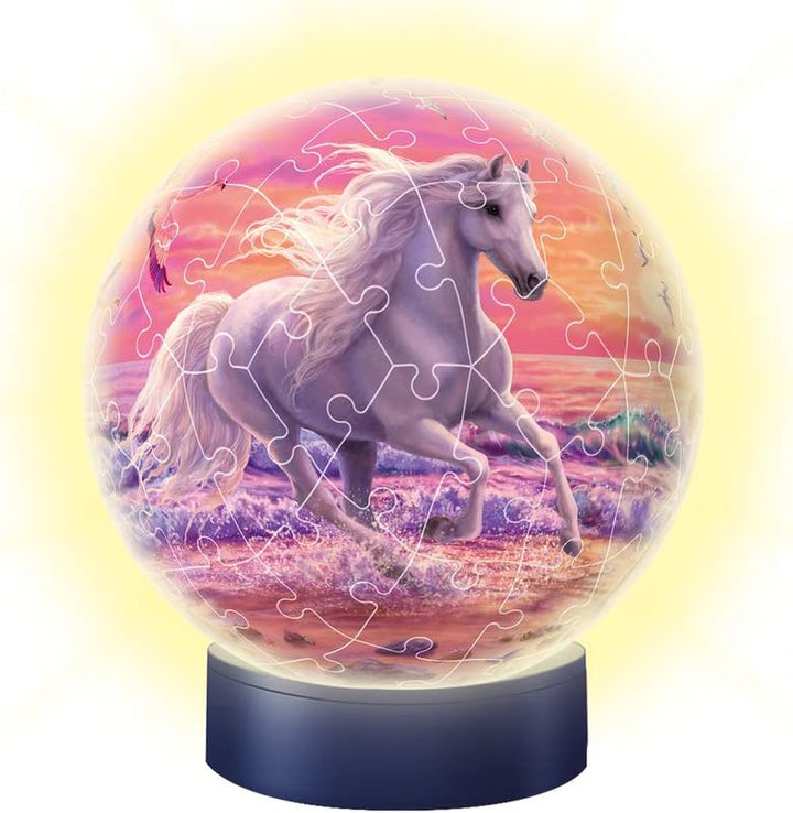 Ravensburger 3D Puzzle 11843 - Nachtlicht Puzzle-Ball Pferde am Strand - 72 Teile - ab 6 Jahren & 3D
