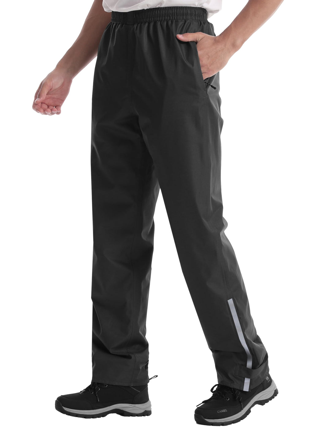 Regenhose für Herren wasserdichte Leichte Winddichte Outdoorhose zum Wandern Camping Golf XS / 28L S