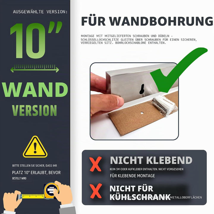 Premium 25cm Magnetleiste Messer für Wand - Extra Starker Messerhalter Magnetisch - Platzsparende Me