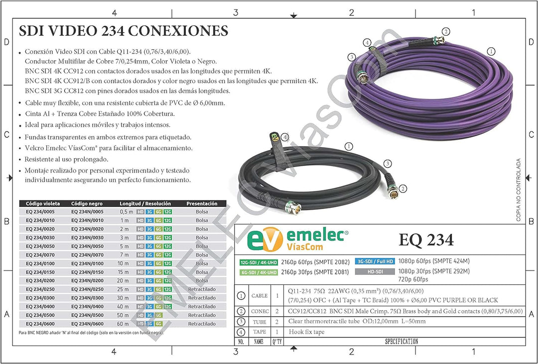 Emelec VíasCom EQ234 20 metros violett violett 20 metros, violett 20 metros