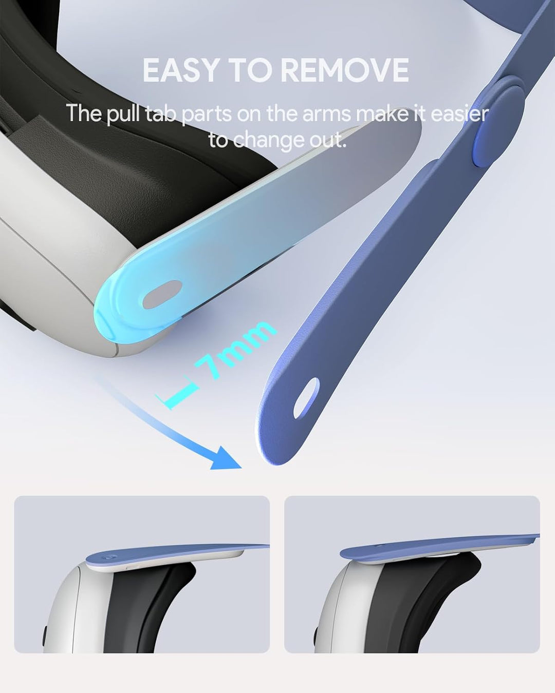 Aubika Color Strap per Meta Quest 3, Ricambio Reversibile e Regolabile Zubehör per Oculus Quest 3 El