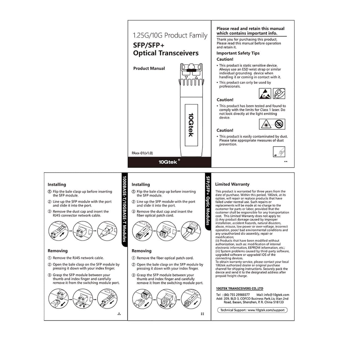 10Gb SFP+ LR Singlemode Modul, 10GBase-LR LC Transceiver Kompatibel für Cisco SFP-10G-LR, Meraki, Mi
