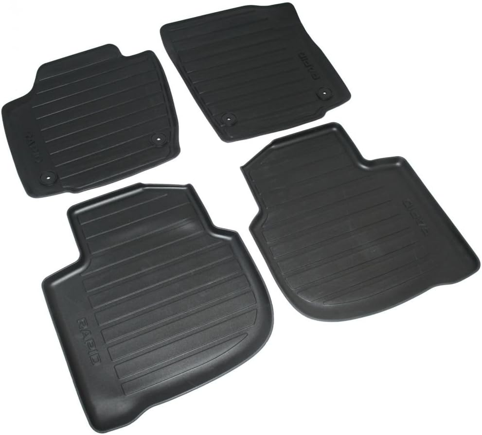 Skoda 5JB061550 Gummi Fussmatten 4X Gummimatten schwarz Original Allwettermatten Premium