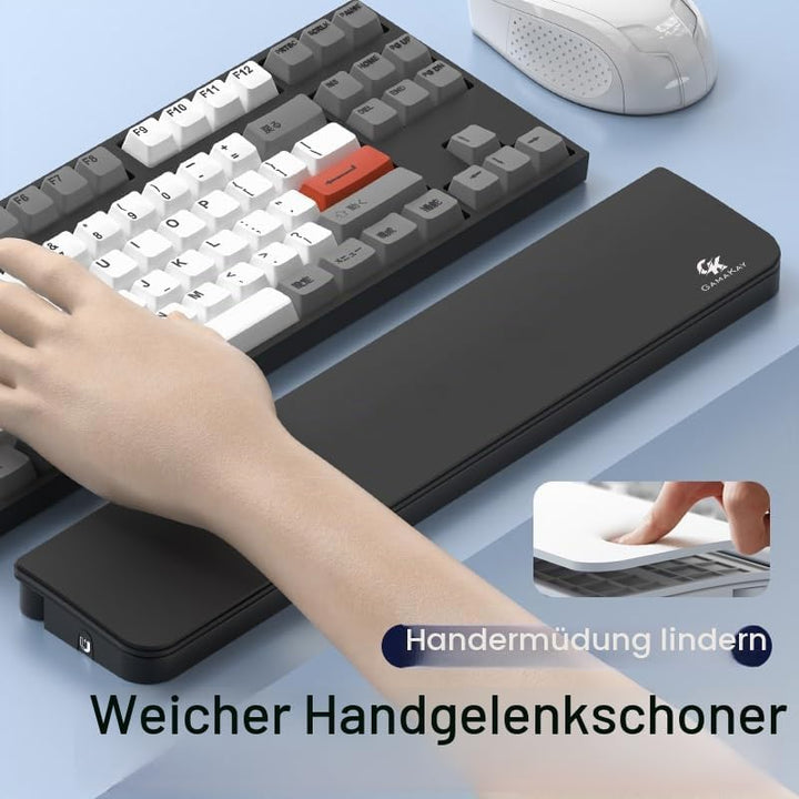 GK GAMAKAY 36 cm Tastatur-Handgelenkauflage mit Reinigungswerkzeug-Set, Handballenauflage aus ABS un