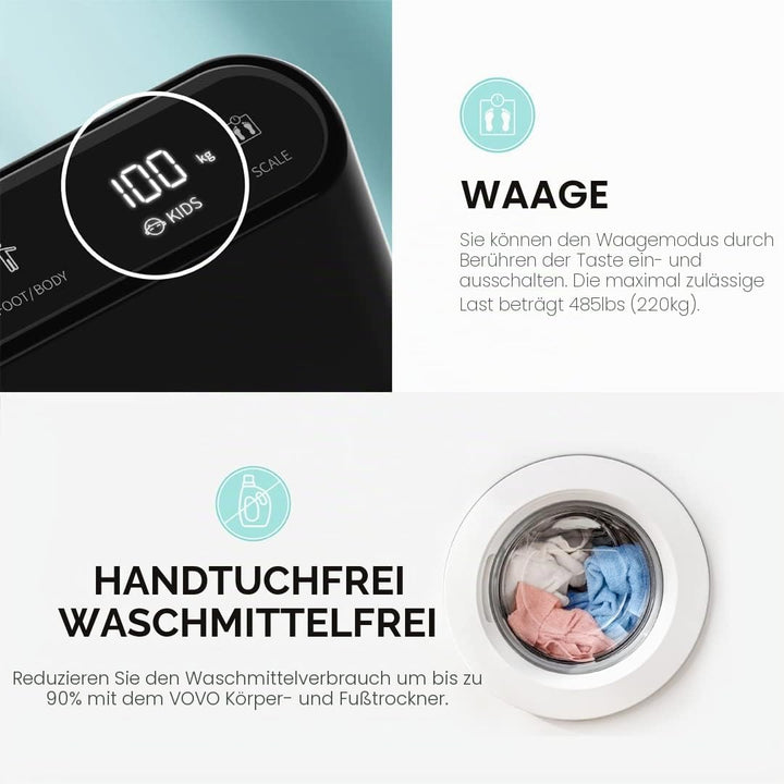 VOVO STYLEMENT BD-7700B Body &amp; Foot Dryer, Made in Korea, Temperature &amp; Wind Volume Controlled Dryer
