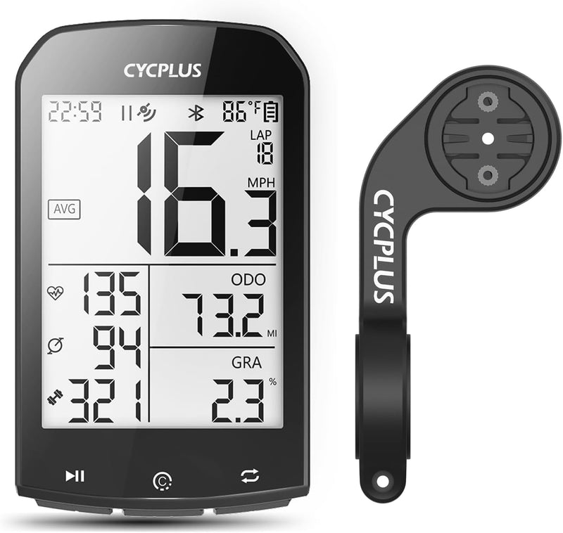 CYCPLUS GPS Fahrradcomputer und Halterung, wasserdichte Fahrradtacho und Kilometerzähler, ANT+ Draht