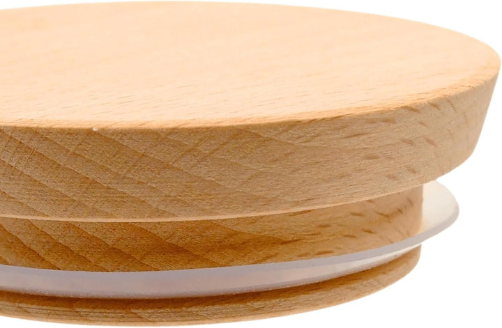 Holzdeckel mit Dichtung - Buche, Holzdeckel für ein Glas, Deckel Aus Holz, Holz Deckel, Runder Holzd