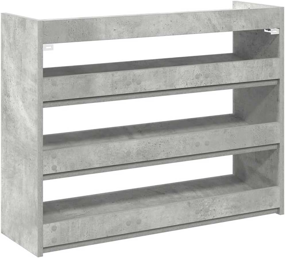 vidaXL Schuhregal Betongrau 80x25x62 cm Holzwerkstoff, Schuhschrank, Schuhaufbewahrung, Schuhe Organ
