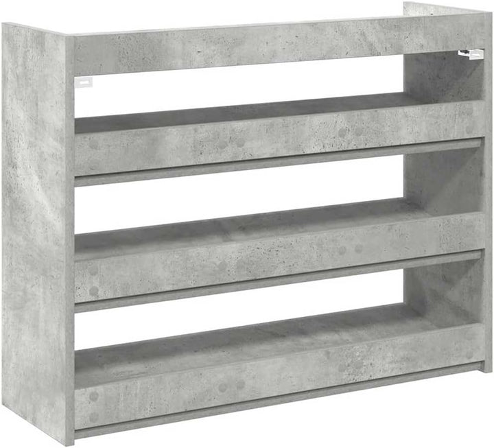 vidaXL Schuhregal Betongrau 80x25x62 cm Holzwerkstoff, Schuhschrank, Schuhaufbewahrung, Schuhe Organ