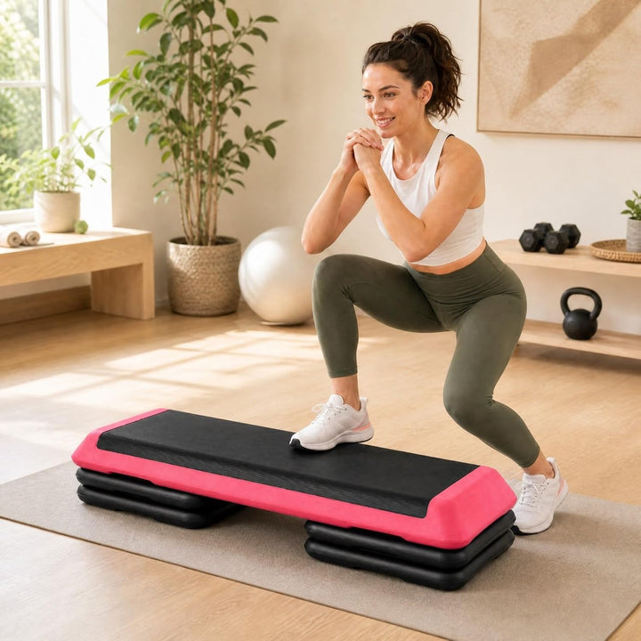 GYMAX Steppbrett Professional, 3 - Fach höhenverstellbar | Aerobic Stepper mit rutschfester Oberfläc