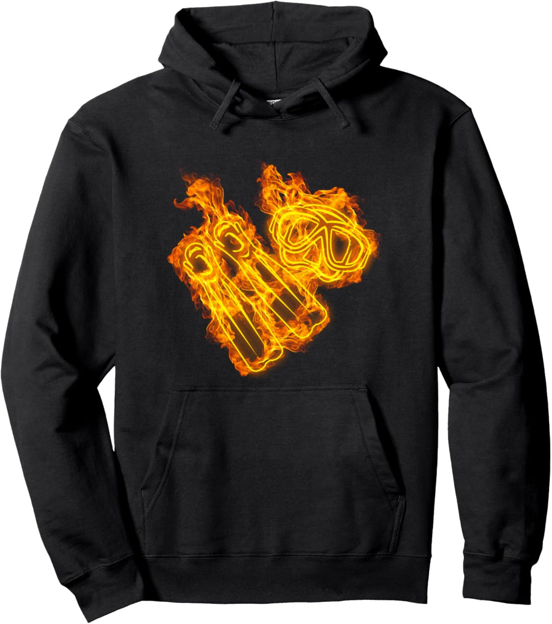 Feuer Taucher Flossen Und Brille Flammen Tauchen Taucher Pullover Hoodie
