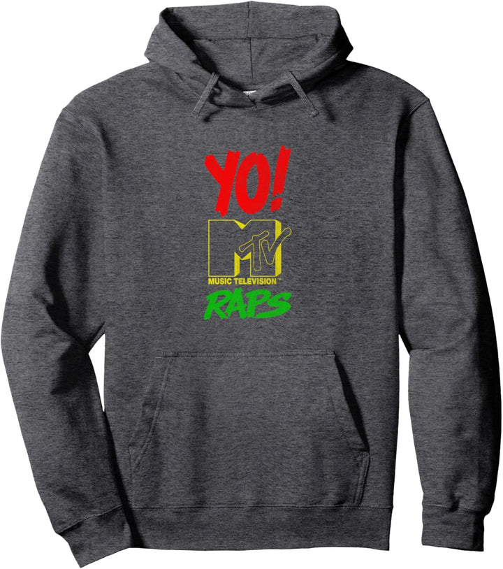 MTV Yo MTV Raps Red Yellow Green Stack Text Pullover Hoodie