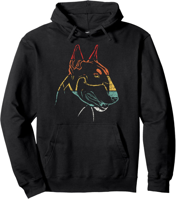 Bull Terrier Vintage Retro Love Herz Herzschlag Pullover Hoodie