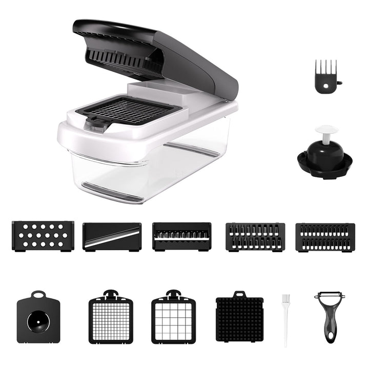 7-in-1 Gemüseschneider, Multifunktionaler Küchenschneider, Meal prep, Gemüsehobel mit 7 Klingen und