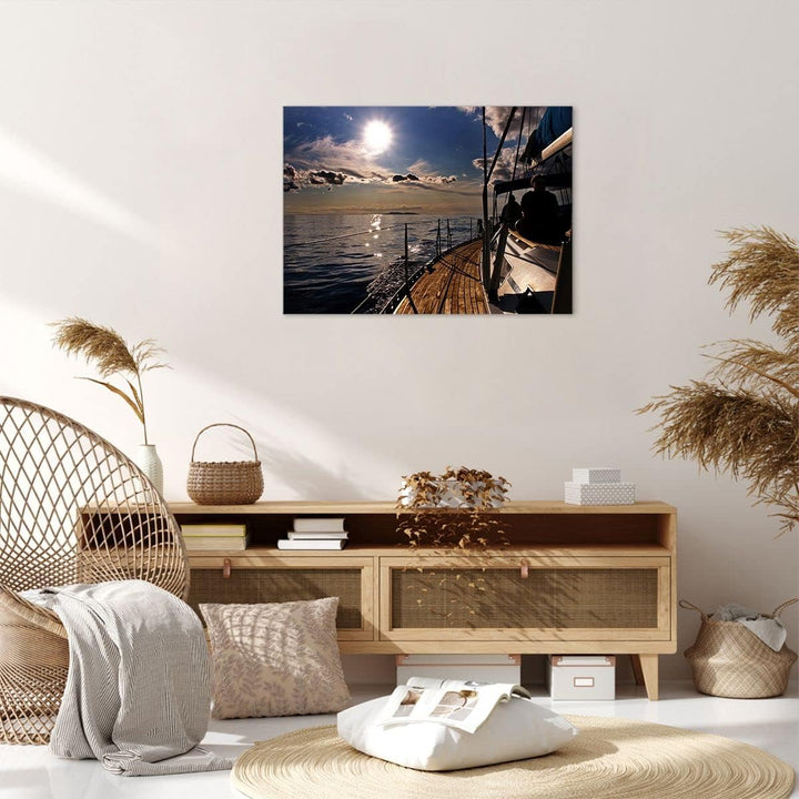 Bilder auf Leinwand Kroatien Yacht Segeln Segelboot Leinwandbild 70x50cm Wandbilder Dekoration Wohnz