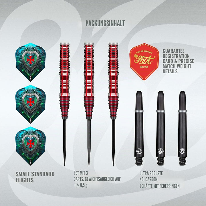 Shot! Steel Darts Celt Druid 90% Tungsten Steeltip Darts Steeldart Dartpfeile Set mit Schäften und F