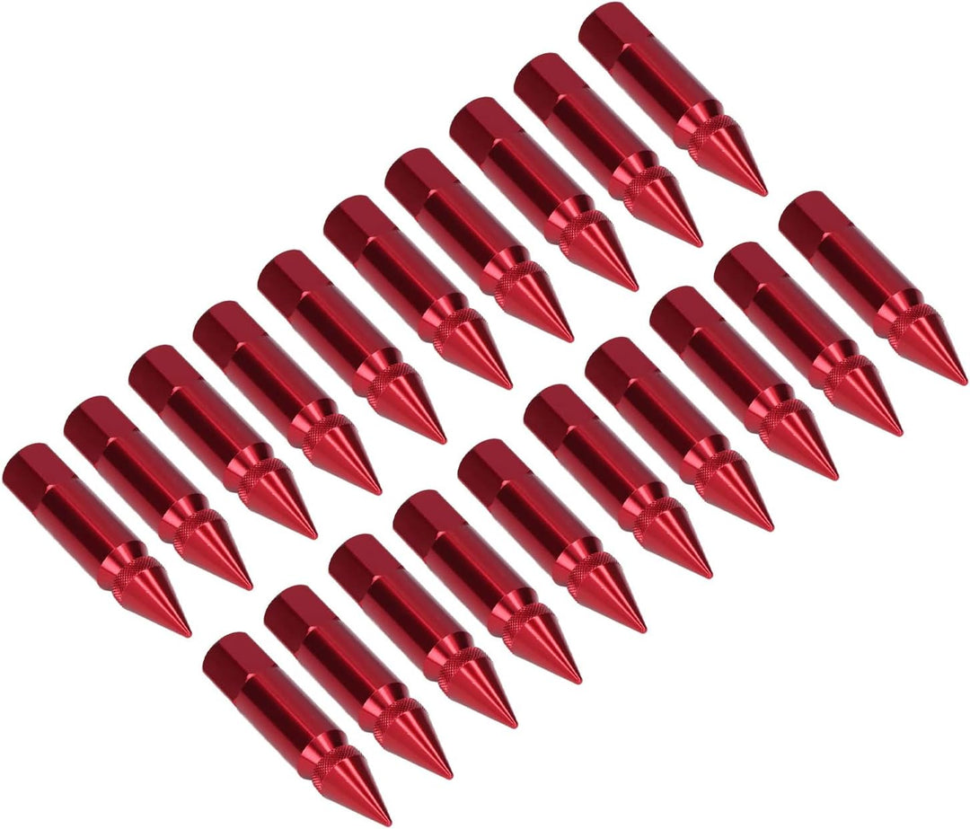 Spike Lug Nuts, 20 Stück Universal M12x1.5 Racing Wheels Felgen Radmuttern 90-mm-Spitzmuttern aus Al
