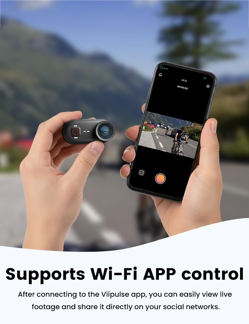 Apexcam K80 4K mini Action cam POV bodycam EIS Bildstabilisierung WLAN 10m wasserdichte Unterwasserk