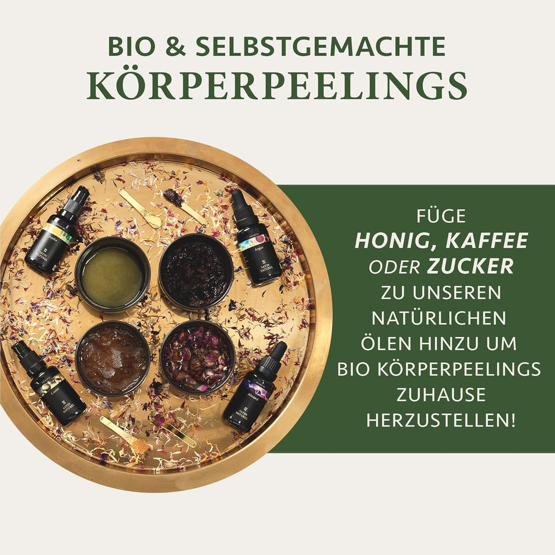 Weihnachtsgeschenke für Frauen - Verwöhnendes Geschenkset Frauen mit BIO Arganöl + Rizinusöl + Mande