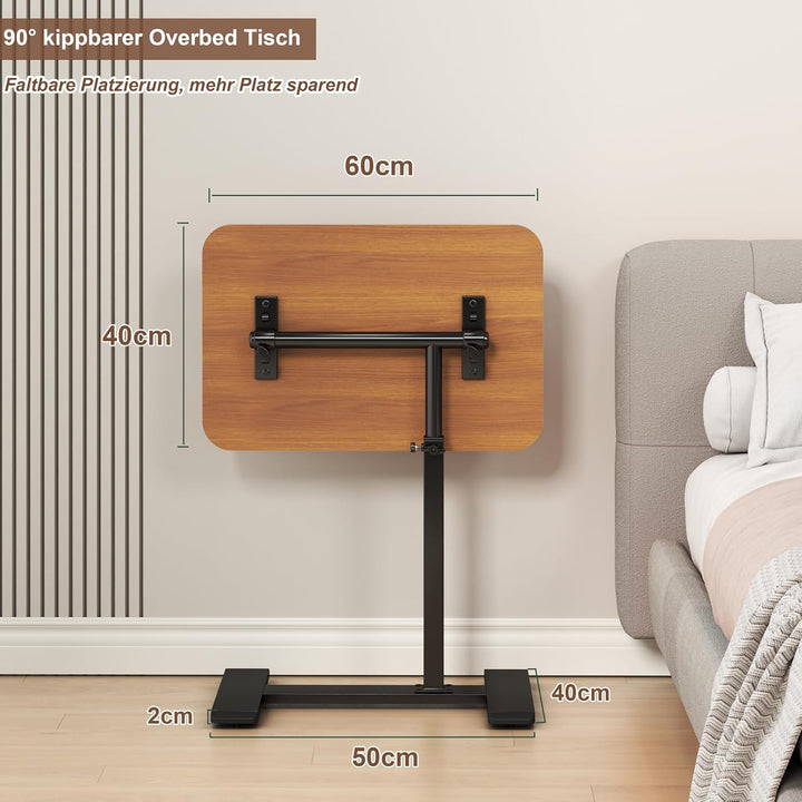 Beistelltisch C Form Höhenverstellbar, 360°Drehbar Laptop Stand Sofa Beistelltisch, Mobiler Couchtis