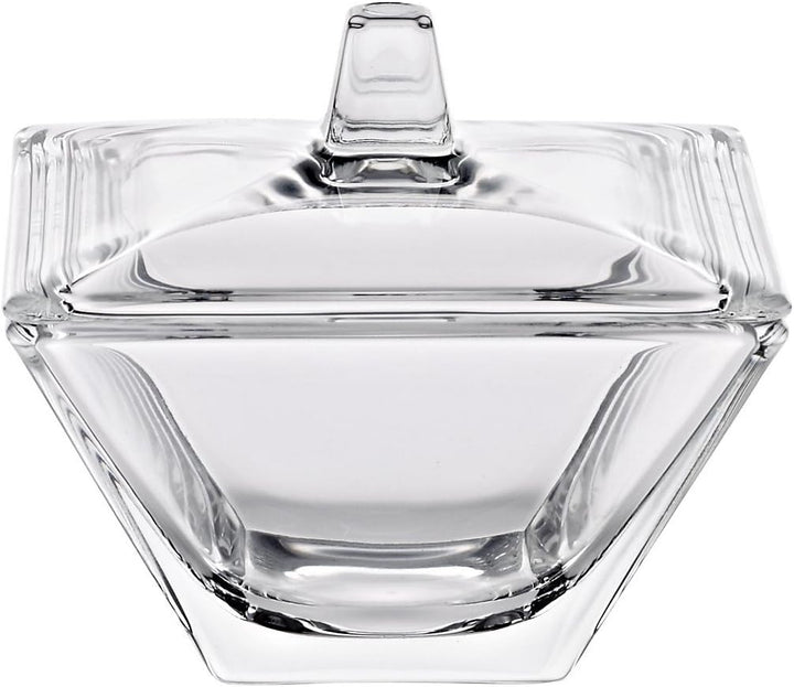 CRISTALICA Dose mit Deckel Bomboniere Klara 11 X 11 cm Hochwertiges Glas Moderner Zeitloser Style