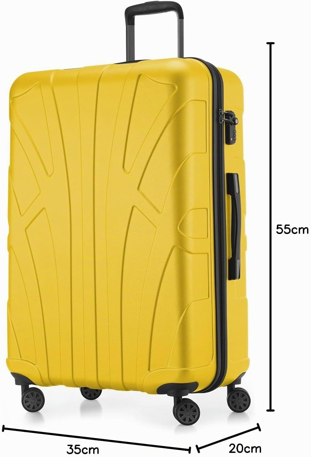 suitline - Handgepäck Hartschalen-Koffer Koffer Trolley Rollkoffer Reisekoffer, TSA, 55 cm, ca. 34 L