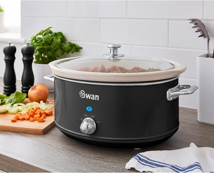 Swan Retro SF17031BNEU Schongarer, 6,5 l, abnehmbarer Behälter, antihaftbeschichtet, Keramik, frei v