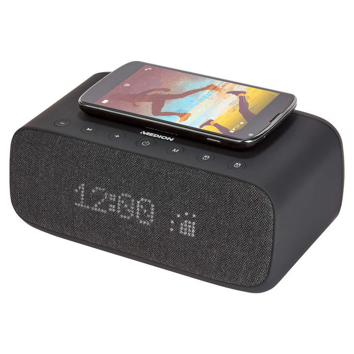 MEDION P66107 Radiowecker mit USB-Ladegerät (Uhrenradio, Weckstation, Bluetooth, kabelloses wireless