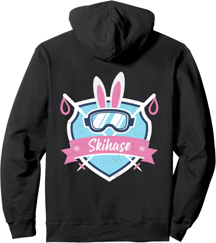 Skihase Skifahren Snowboard Skifahrerin Hasen Berge Pullover Hoodie