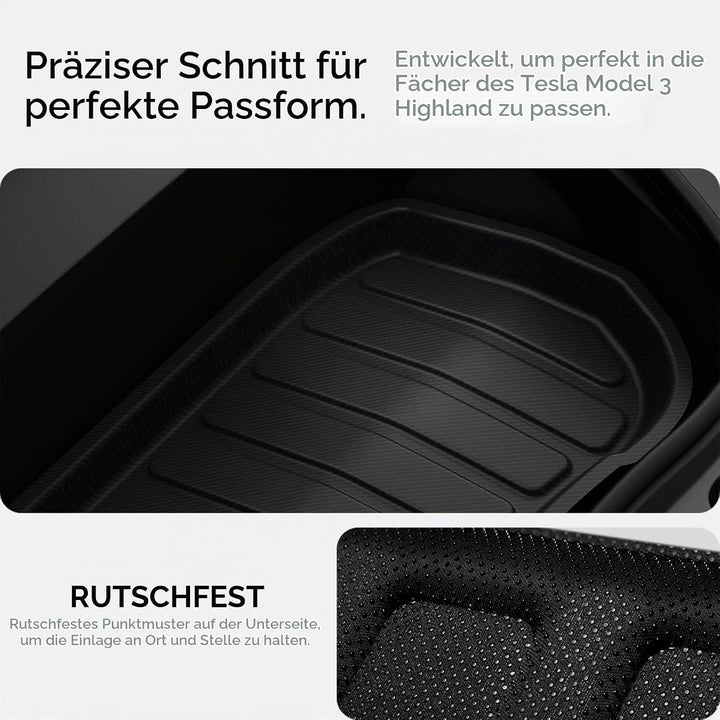 Spigen Tesla Model 3 Highland 2024 Vordere Kofferraummatte, Stossfestes XPE-Material zum Schutz der