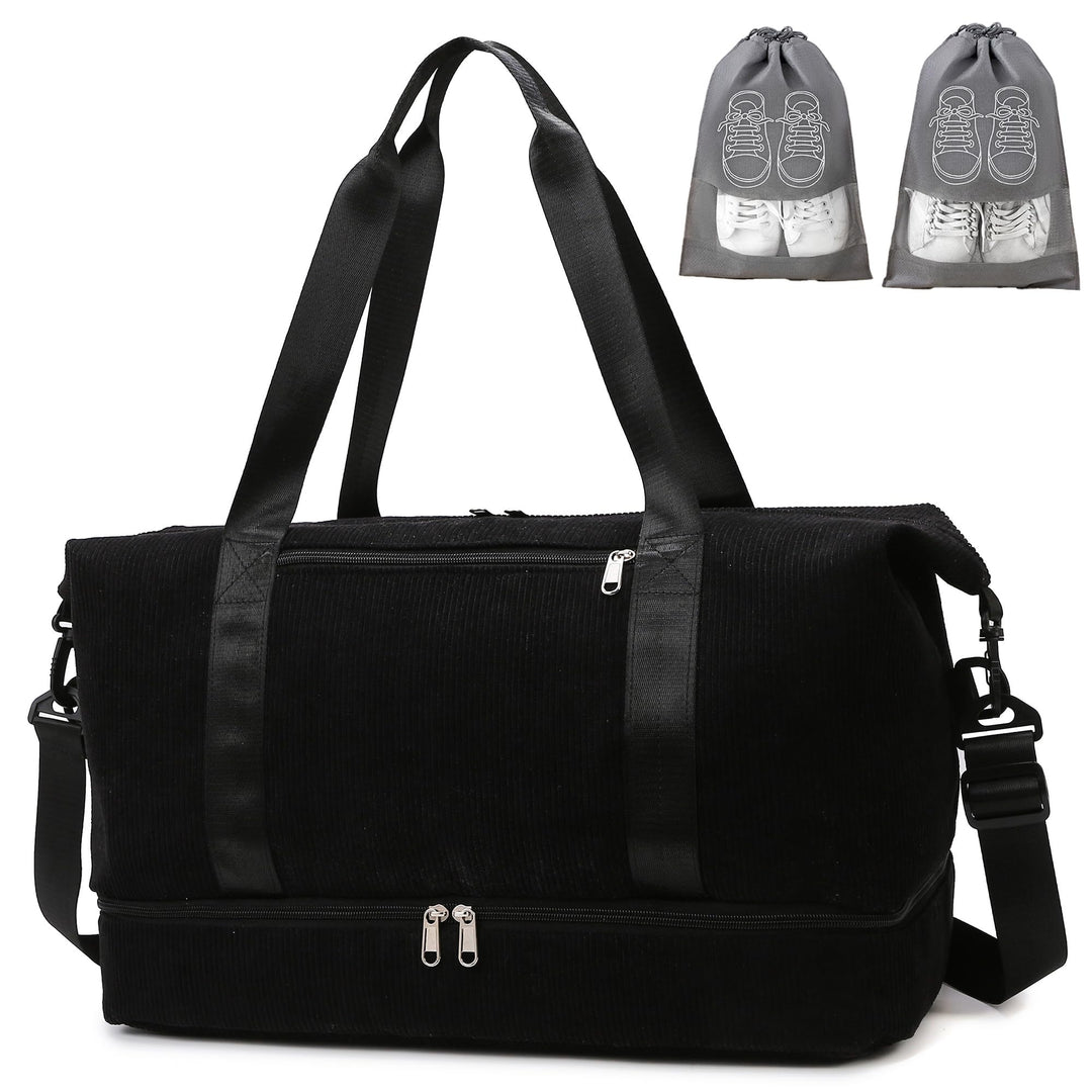 Sporttasche Reisetasche Damen, 35L Weekender Travel Duffle Bag mit 2 schuhbeuteln, Schuhfach & Nassf
