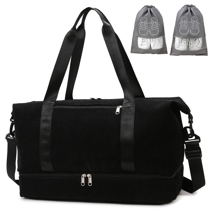 Sporttasche Reisetasche Damen, 35L Weekender Travel Duffle Bag mit 2 schuhbeuteln, Schuhfach & Nassf